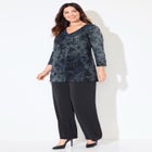 Flocked Tie-Dye V-Neck Tunic image number null