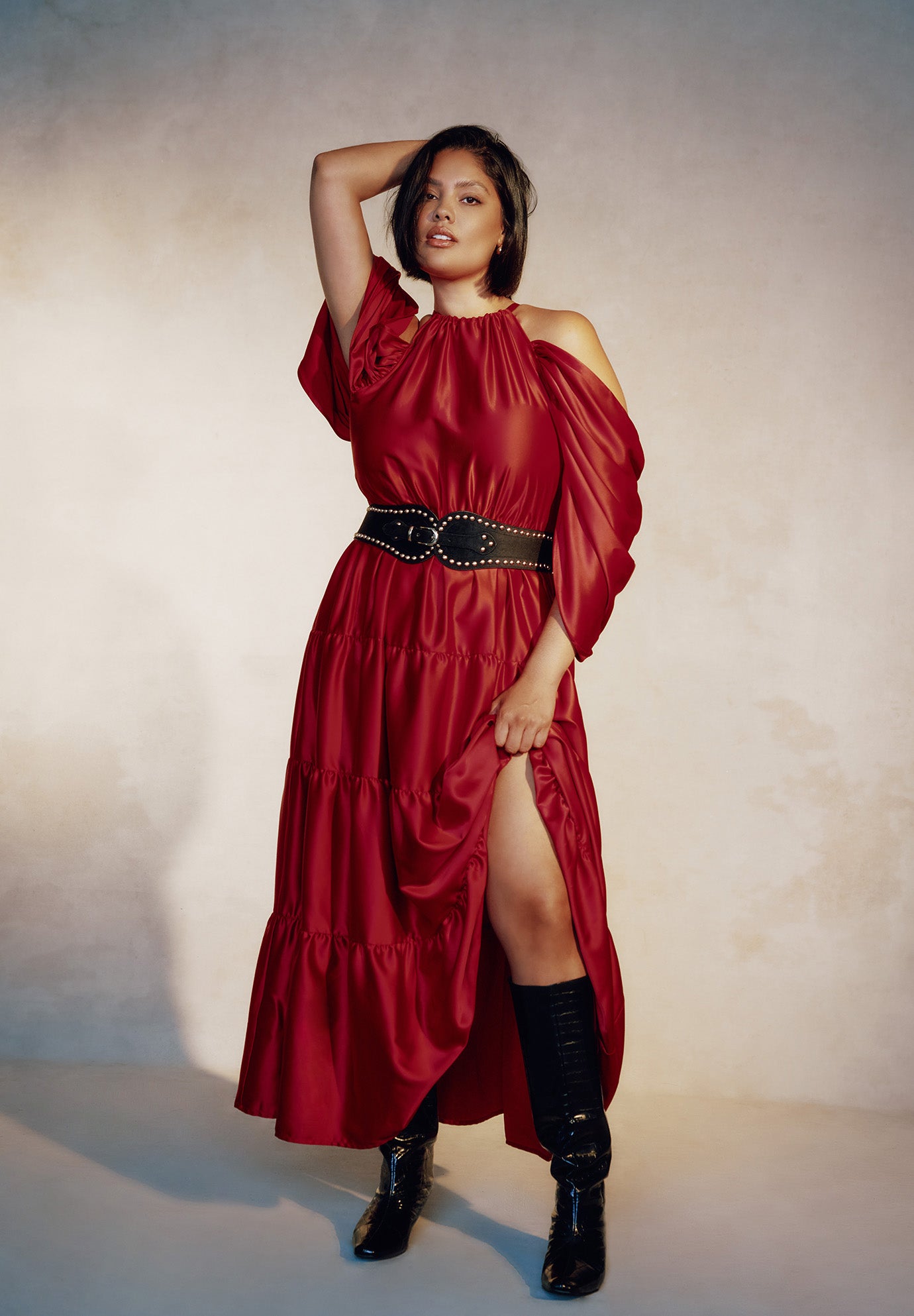 Off-The-Shoulder Halter Maxi Dress image number 0