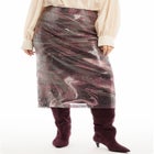 Sequined Mesh Column Midi Skirt image number null