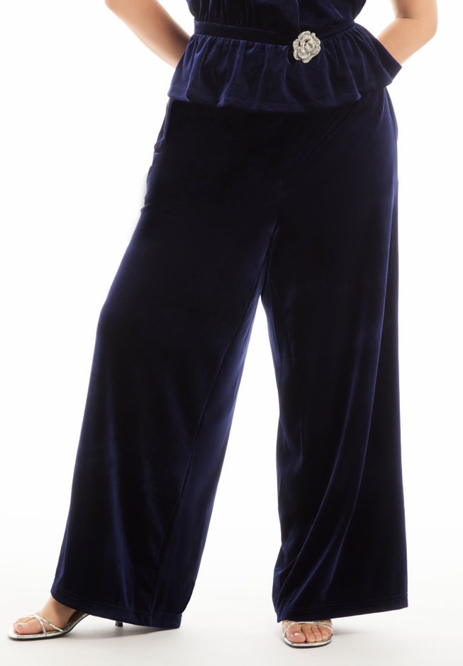 Velvet Wide-Leg Pants image number 2