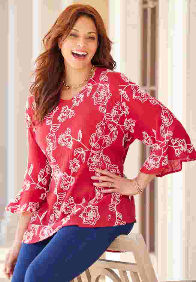 Embroidered Gauze Tunic image number 4