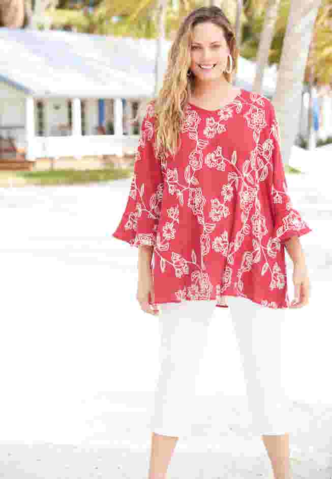 Embroidered Gauze Tunic image number 5