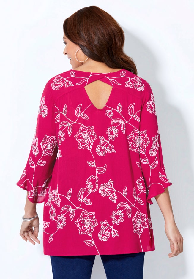 Embroidered Gauze Tunic image number 1