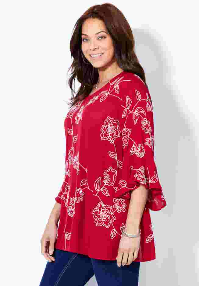 Embroidered Gauze Tunic image number 0