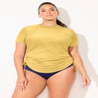 Chlorine Resistant Quick-Dry Side-Tie Short Sleeve Swim Tee Rash Guard image number 4