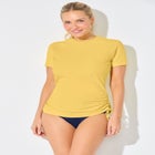 Chlorine Resistant Quick-Dry Side-Tie Short Sleeve Swim Tee Rash Guard image number 3