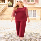 Ponte Mesh Sleeve Top image number null