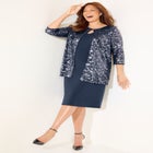 Mesh Flyaway Sheath Dress image number null