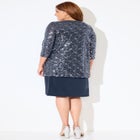 Mesh Flyaway Sheath Dress image number null