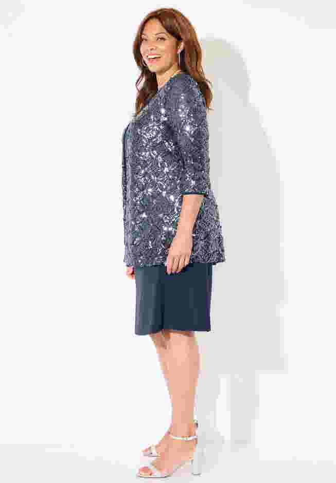 Mesh Flyaway Sheath Dress image number 2