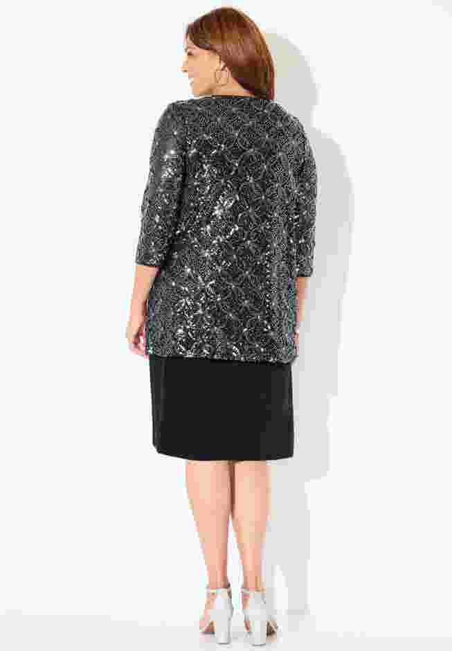 Mesh Flyaway Sheath Dress image number 1