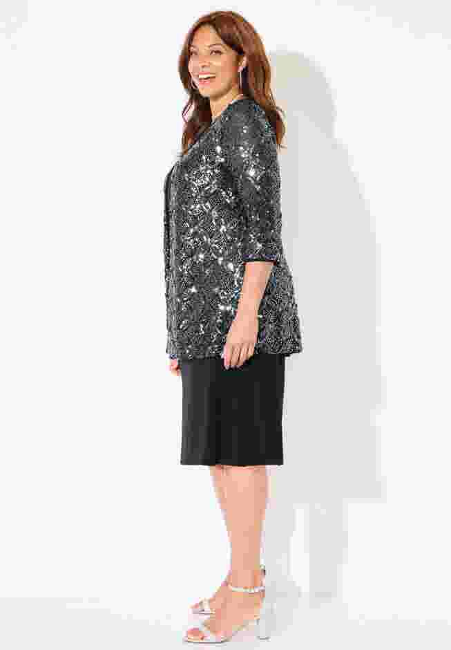 Mesh Flyaway Sheath Dress image number 2