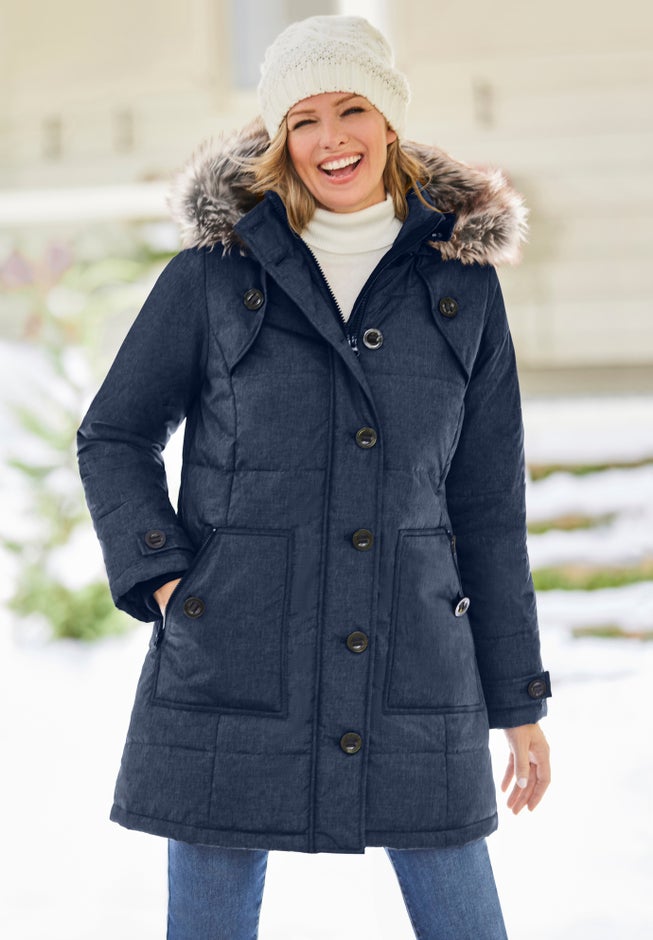 Heathered Down Puffer Coat image number 3