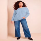 Plus Size Cozy Cable Crewneck Sweater image number 0