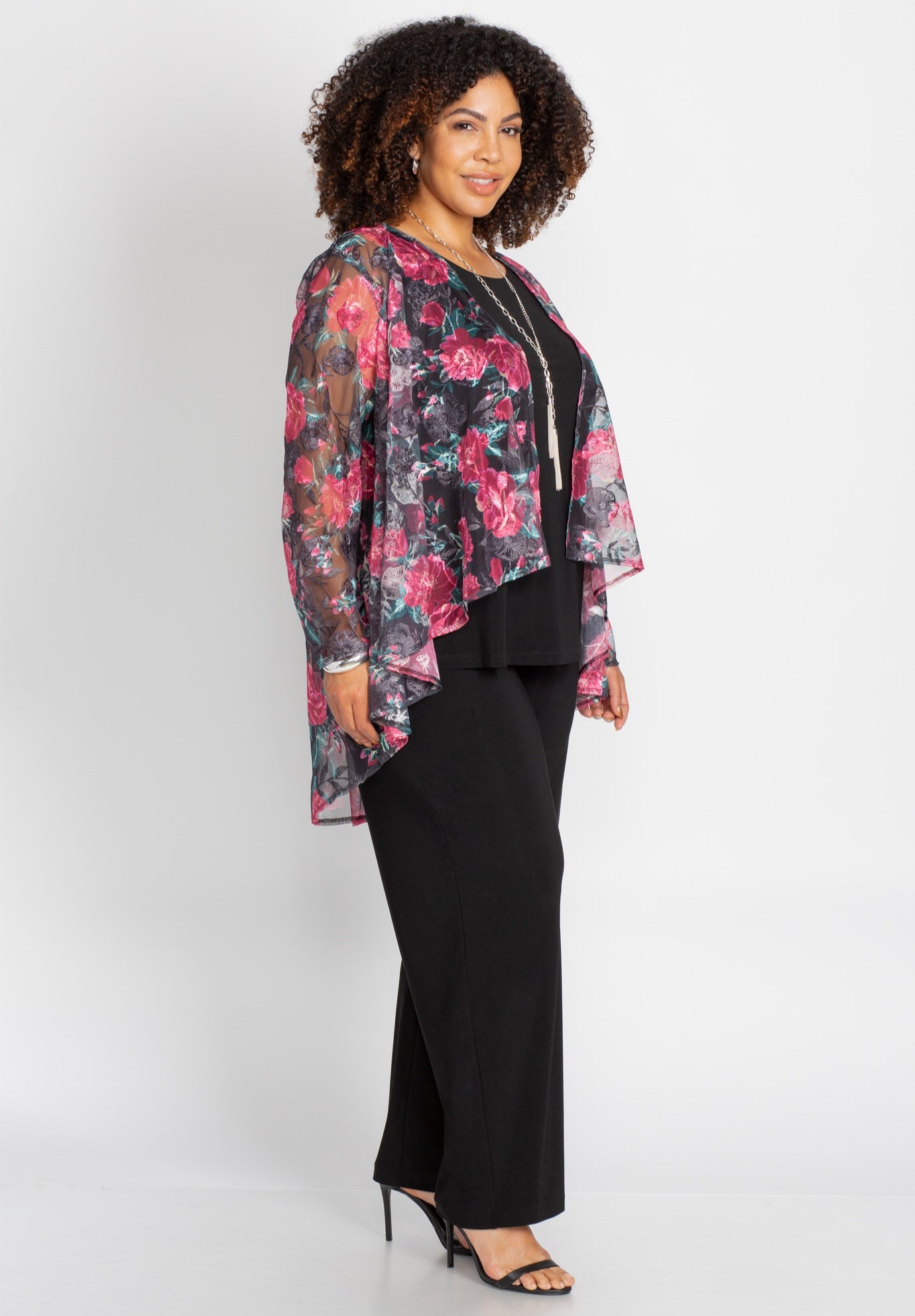 Cascade Embroidered 3-Piece Pant Set image number 1