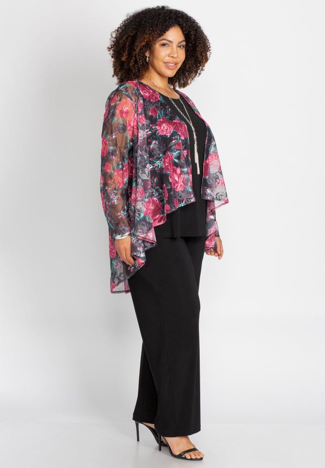 Cascade Embroidered 3-Piece Pant Set image number 1