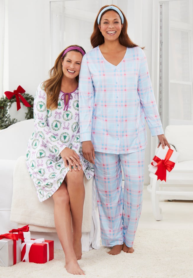 Dreams & Co.® V-Neck Pajama & Headband Set image number 3