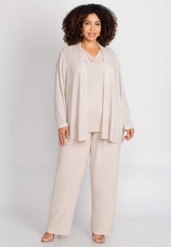 Shimmer Knit Pant Set image number 0