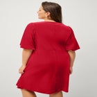 V-Neck Empire Velour Dress image number null