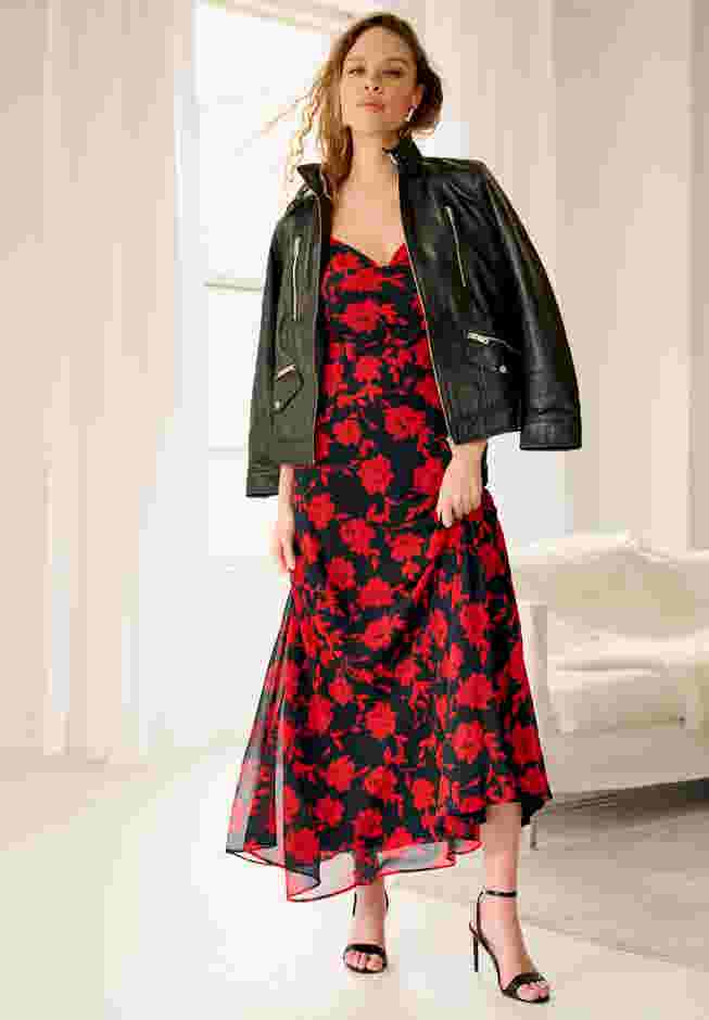 Strappy Drape Neck Maxi Dress image number 3