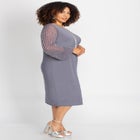 Beaded Mesh Shift Dress image number null