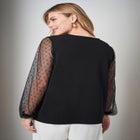 Stretch Crepe Square Neck Mixed Media Top image number null