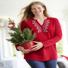 Embroidered Thermal Henley Tee image number null