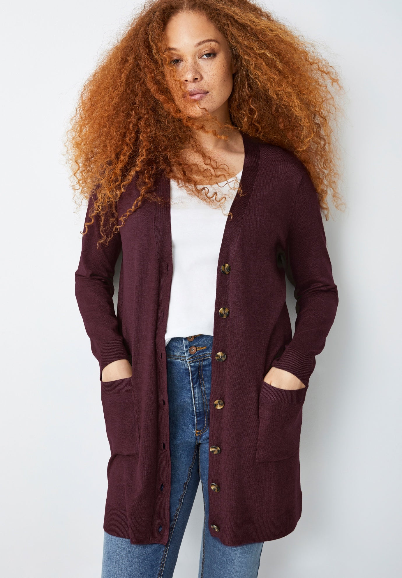 Long Button Front Cardigan image number 0