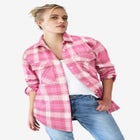 Plaid Button-Front Flannel Tunic image number null