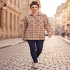 Plaid Button-Front Flannel Tunic image number 0