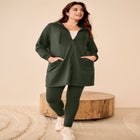 French Terry Zip-Front Hoodie With Zip Pockets image number null