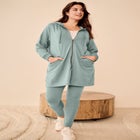 French Terry Zip-Front Hoodie With Zip Pockets image number null