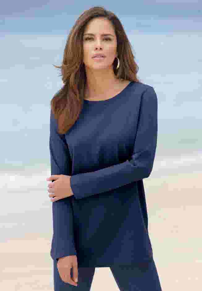 Plus Size Cotton Ultimate Long Sleeve Crewneck Tee image number 8