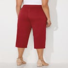 Stretch Knit Waist Cargo Capri image number null