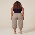 Stretch Knit Waist Cargo Capri image number 1