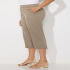 Stretch Knit Waist Cargo Capri image number null
