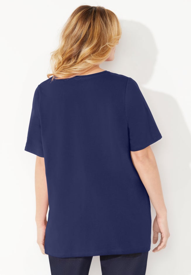 Easy Fit Short Sleeve Scoopneck Tunic image number 1