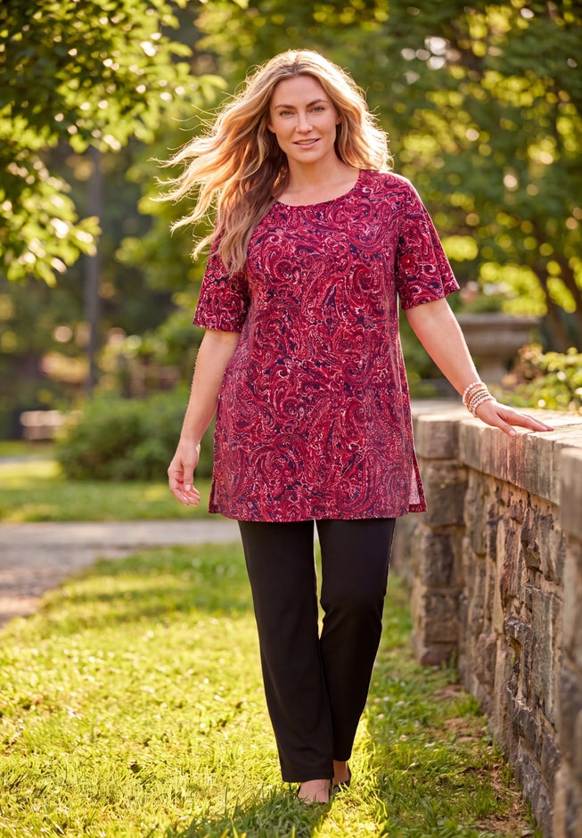 Easy Fit Short Sleeve Scoopneck Tunic image number 1