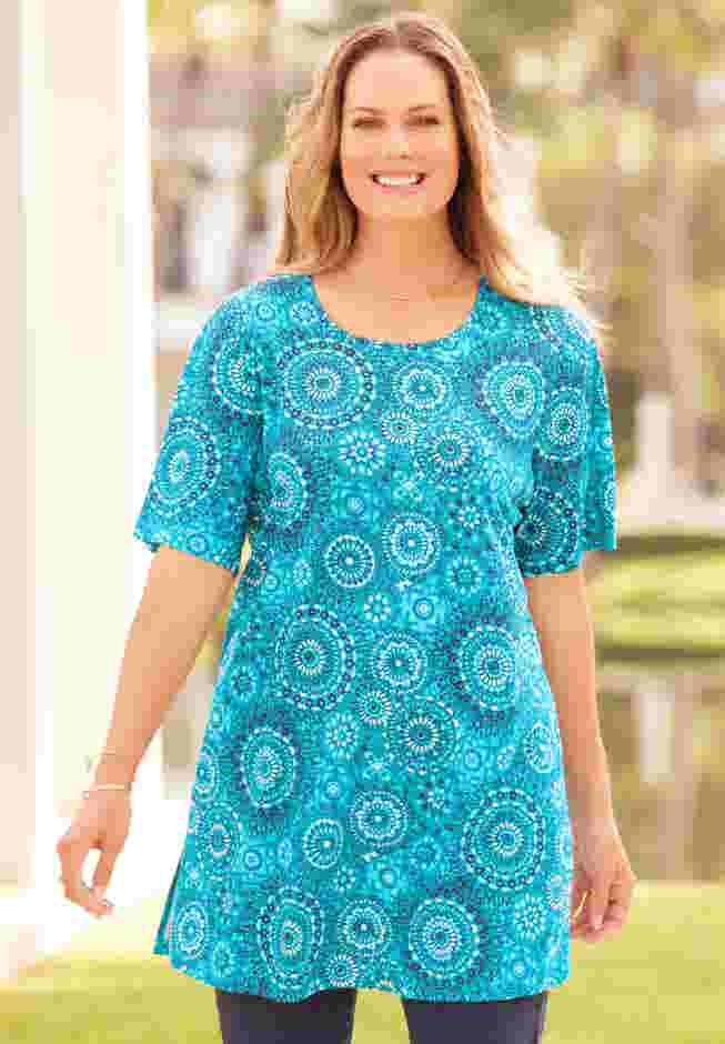 Easy Fit Short Sleeve Scoopneck Tunic image number 0
