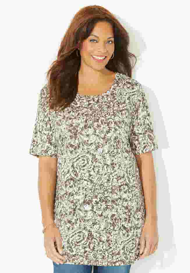 Easy Fit Short Sleeve Scoopneck Tunic image number 0