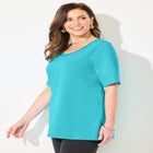 Suprema® Embroidered Scoopneck Tee image number null