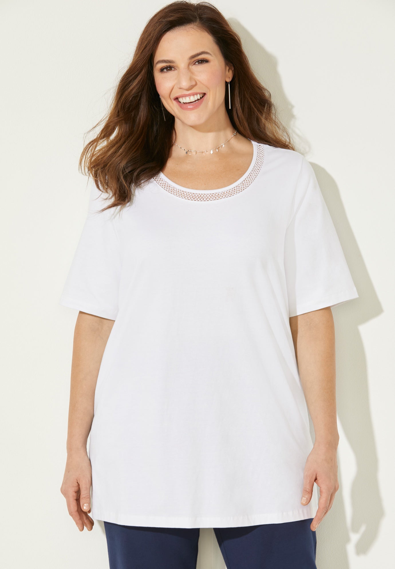 Suprema® Embroidered Scoopneck Tee image number 0