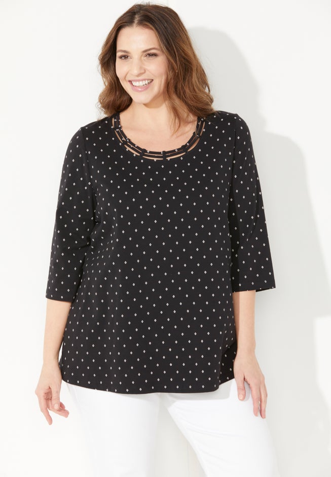 Suprema® Strappy Neckline Top image number 0