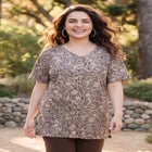 Easy Fit Short Sleeve V-Neck Tunic image number 0