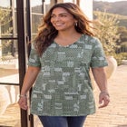 Easy Fit Short Sleeve V-Neck Tunic image number 0