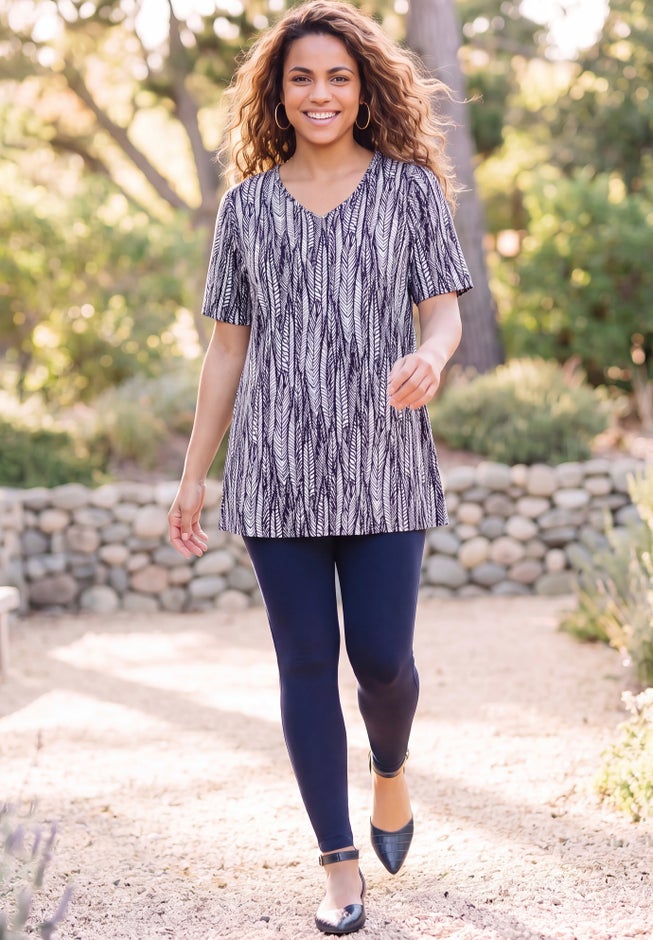 Easy Fit Short Sleeve V-Neck Tunic image number 1