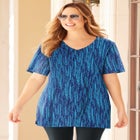 Easy Fit Short Sleeve V-Neck Tunic image number null