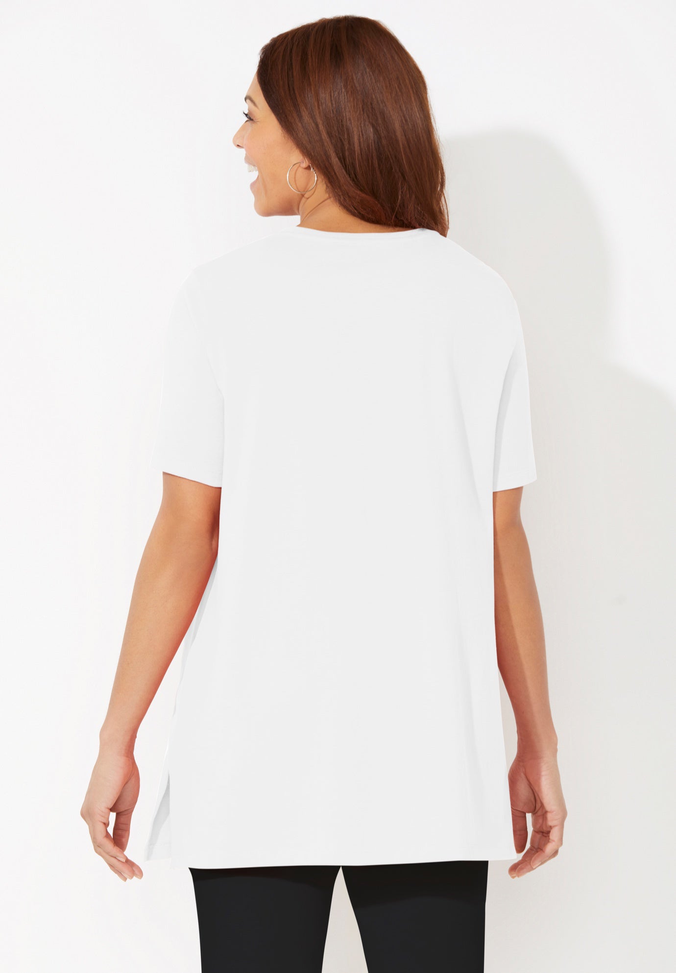Easy Fit Short Sleeve V-Neck Tunic image number 1