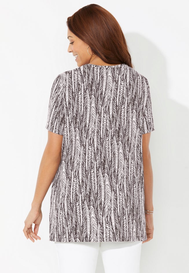 Easy Fit Short Sleeve V-Neck Tunic image number 1