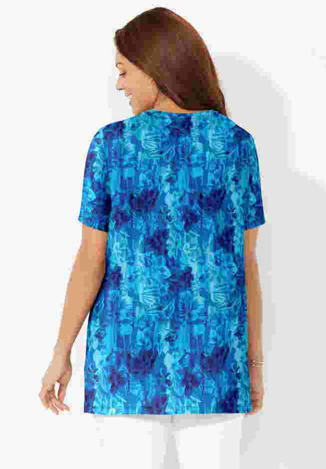 Easy Fit Short Sleeve V-Neck Tunic image number 1